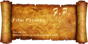 Fohn Piroska névjegykártya