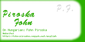 piroska fohn business card